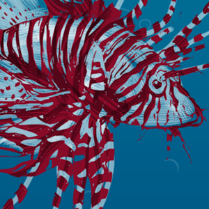 Illustrated Lionfish for iPhone App