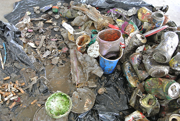 Litter pulled out of the San Marcos River