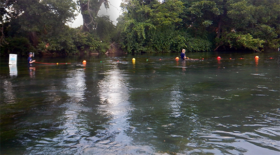 Overview of buoys in San Marcos River