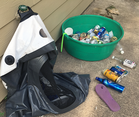 My own haul of river trash.