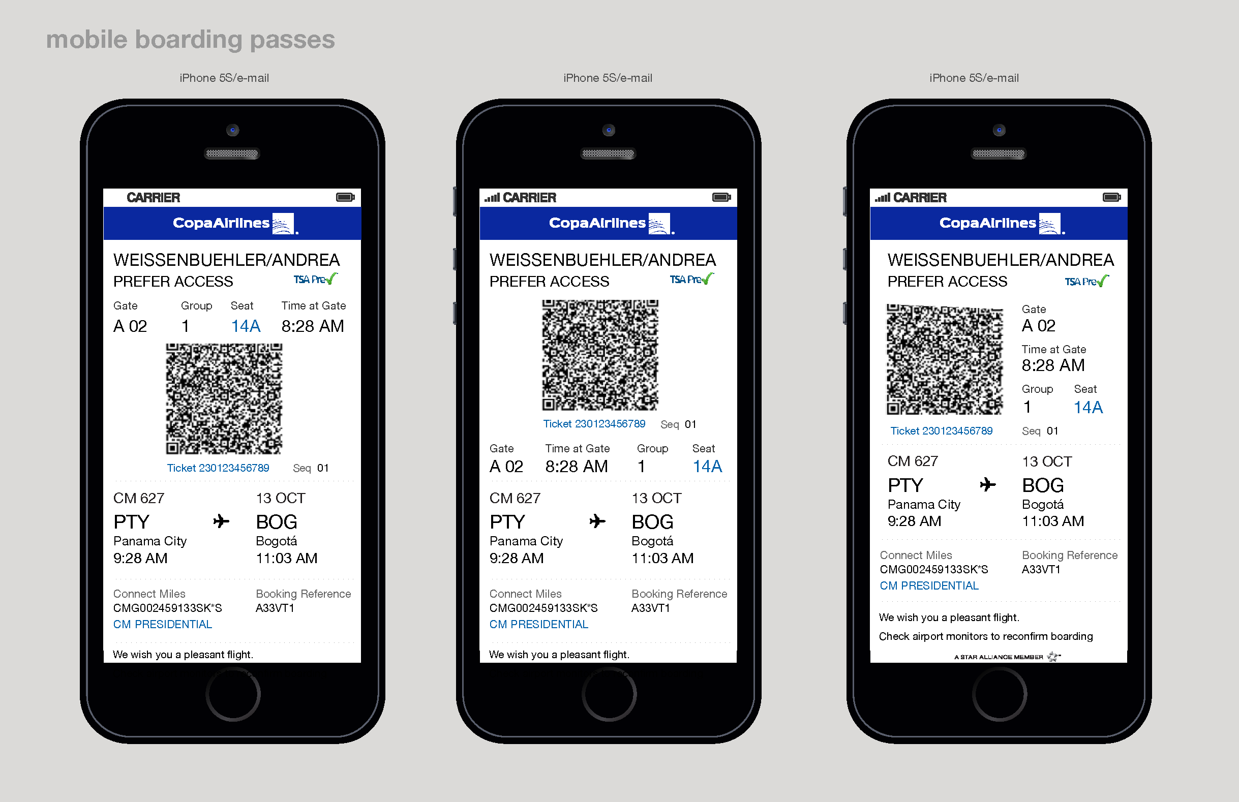 Mobile boarding passes