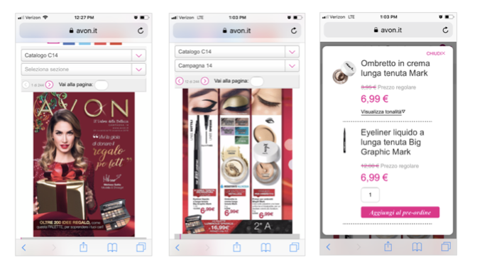 Avon's eCatalog Mobile View