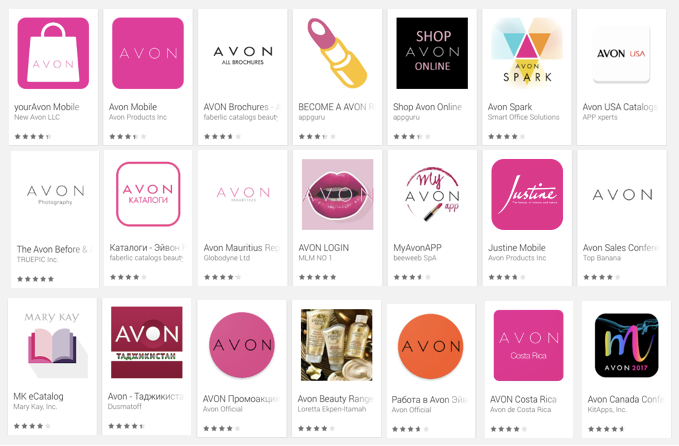 The crowded app market for Avon